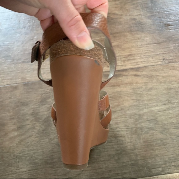 Sam Edelman leather cross top wedge sandals - Picture 11 of 12